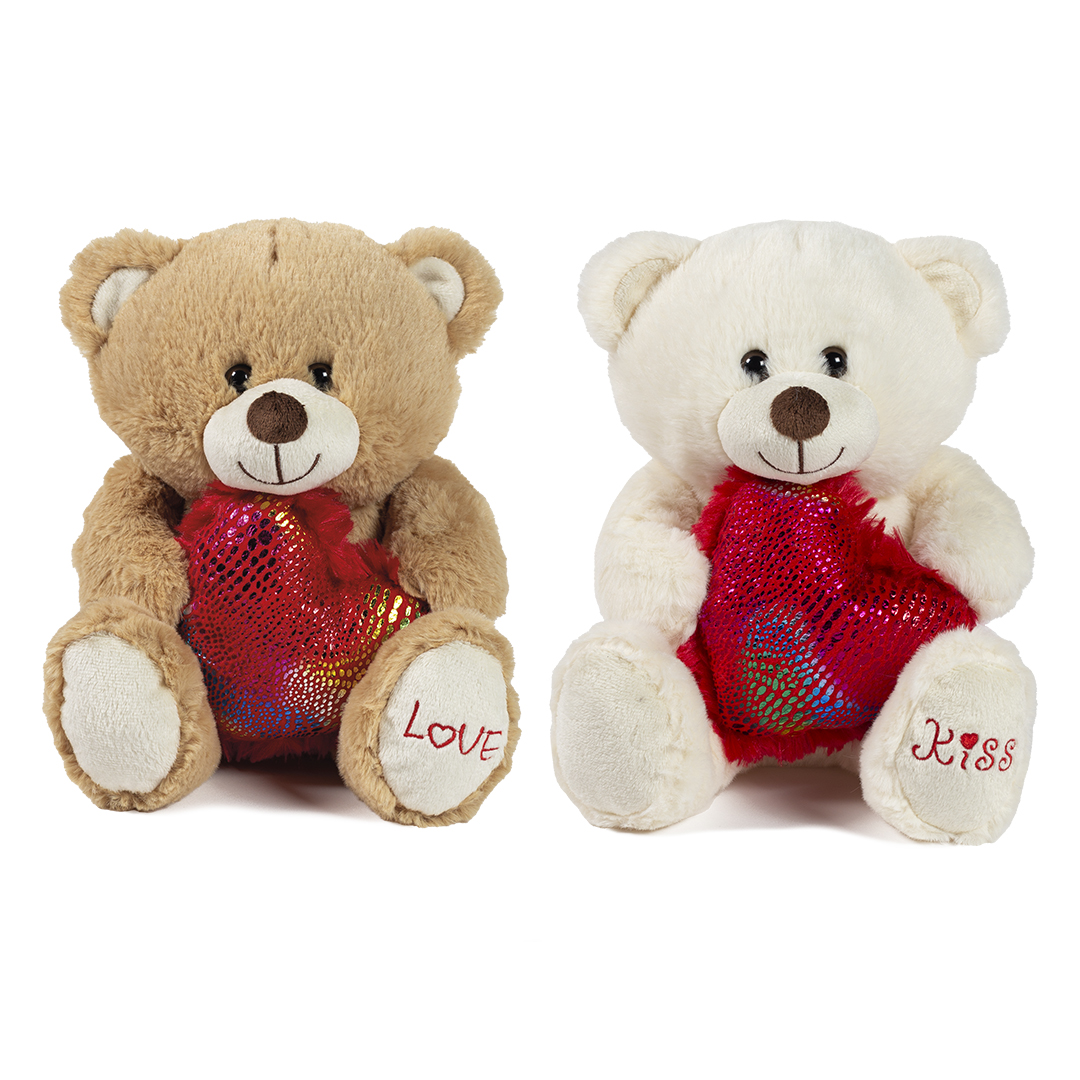 ORSO 2 COL H 24 C/CUORE COLOR E RICAMI