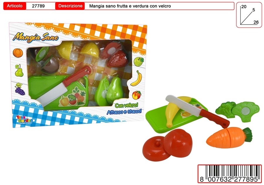 MANGIA SANO FRUTTA E VERDURA C/VELCRO