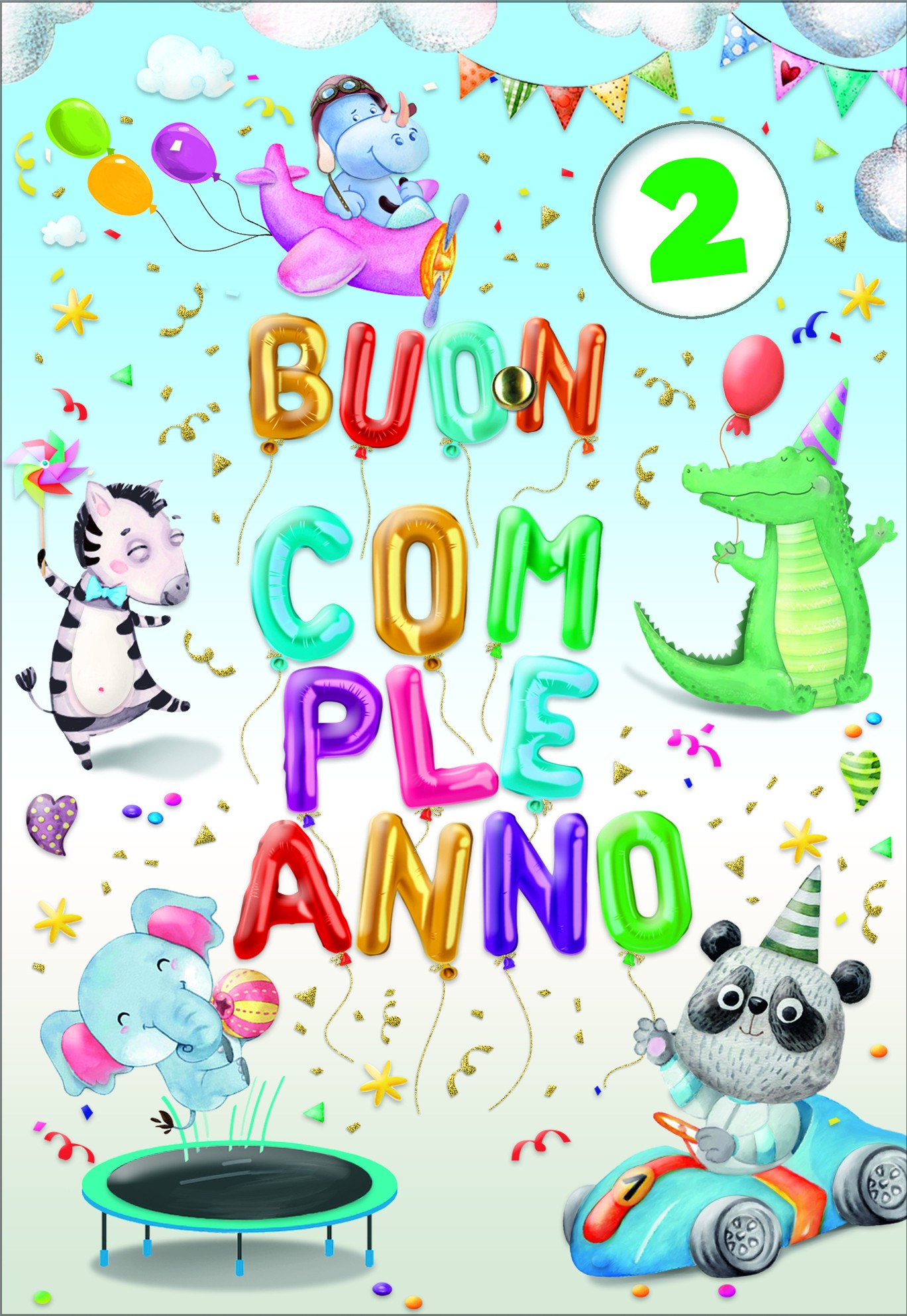 SC.24  BIGLIETTI AUGURI BIMBI ROTELLA