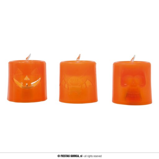 EXPO 12 CANDELE LED ARANCIO NERE