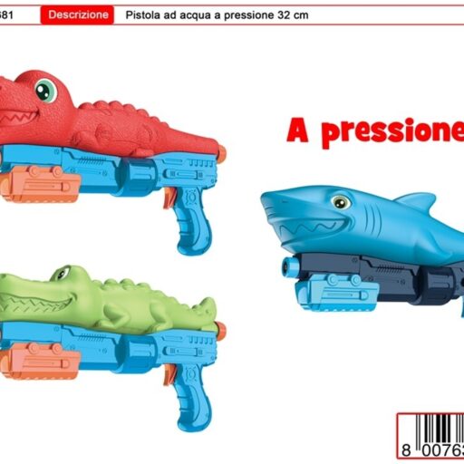 PISTOLA ACQUA FANTASIA A PRESSIONE 32CM