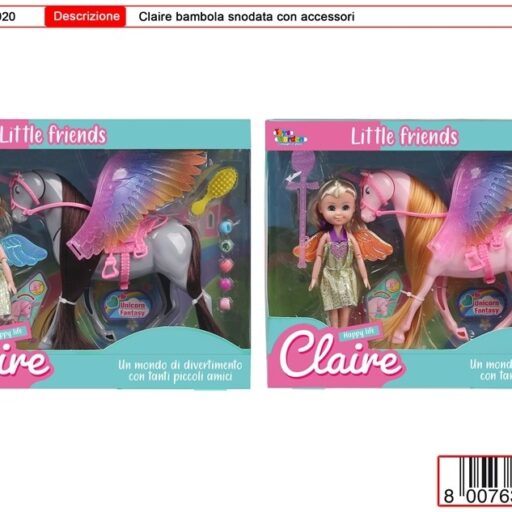 CLAIRE BAMBOLA SNOD. UNICORNO