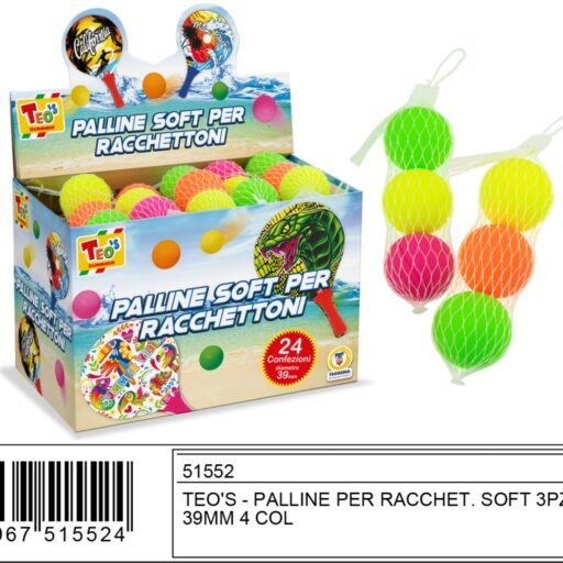 PALLINE PER RACCHETTE SOFT 3PZ RETE