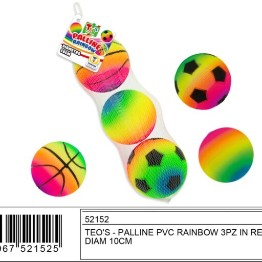 PALLINE PVC RAINBOW 3PZ RETE DIAM 10