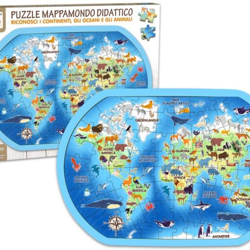FATTO DI LEGNO PUZZLE MAPPAMONDO