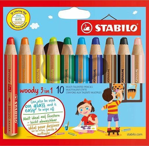 PASTELLO STABILO WOODY 880/10 10 COLORI