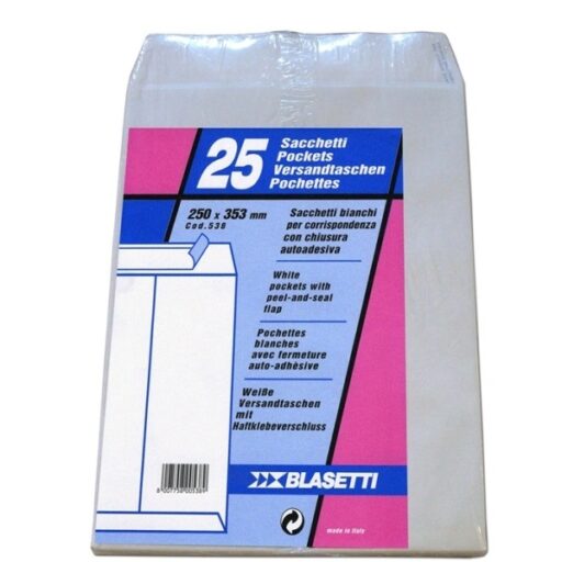 BUSTA SACCO ADESIVA 25X35 538 CF.25