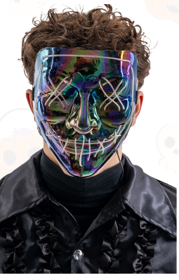 MASCHERA HORROR METAL C/DECOR. LUMINOSE