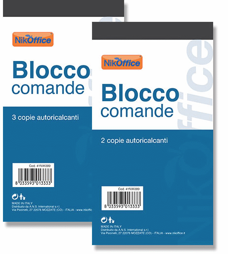 BLOCCO COMANDE 10X17  2 COPIE CONF.20