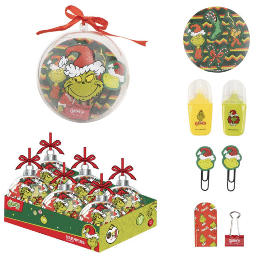 ESPO 6 PZ. SET CANCELLERIA NATALE GRINCH