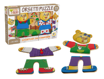 PUZZLE ORSETTI DOPPIO IN LEGNO