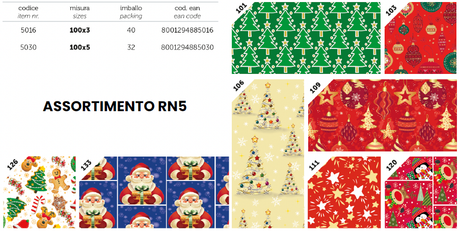 ROTOLO CARTA NATALE 1MTX5MT