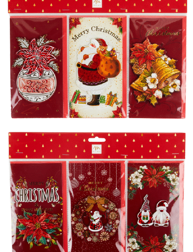 CF.24 SET 3 BIGL. NATALE 3D 10X18,5