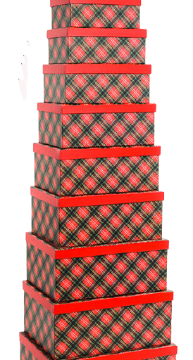 SET 10 SCATOLE RETTANGOLARI NATALE