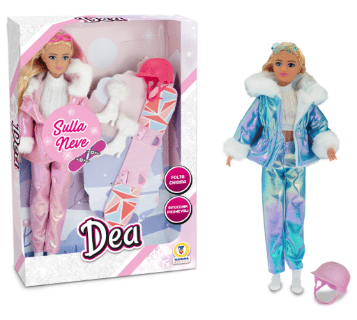 BAMBOLA CON LO SNOWBOARD 31 CM