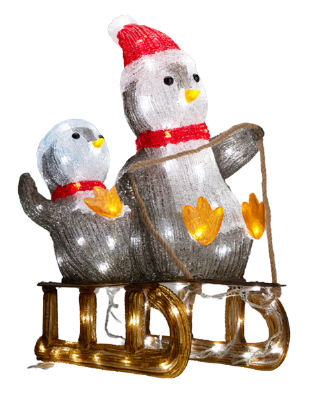 PINGUINI ACRILICO 90 LED CM. 50